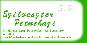 szilveszter petnehazi business card